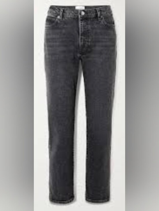 Frame Denim Denim - Frame Denim Straight Leg Jeans in Charcoal Black